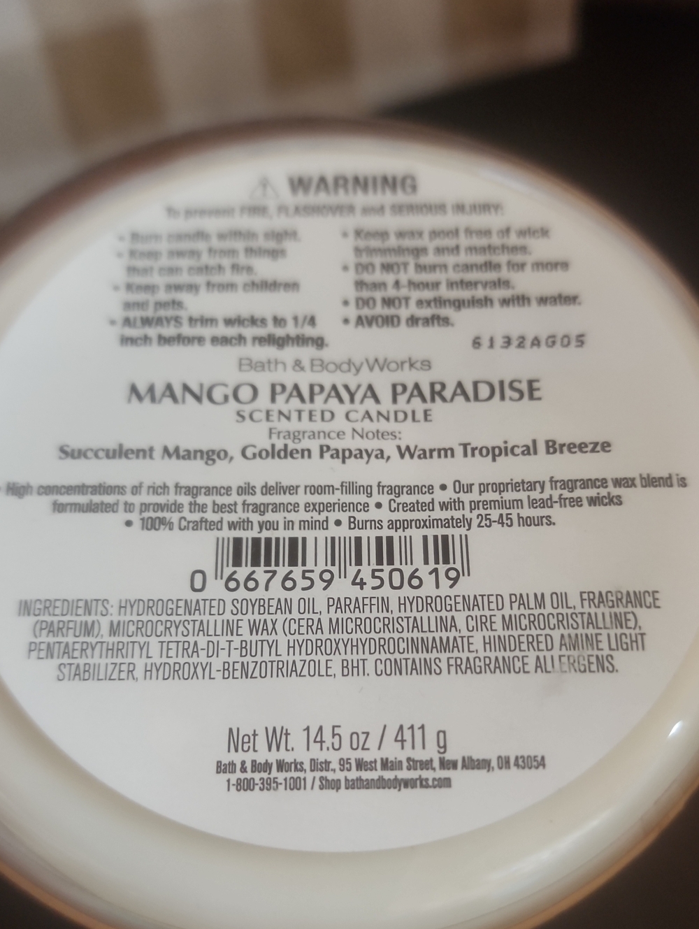 Mango Papaya Paradise Large 3-Wick Soy Candle Yum! - Picture 3 of 3